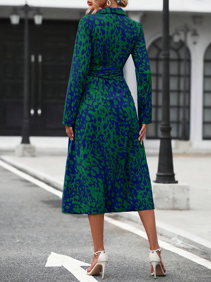 Maëlys | Bedrucktes Hemdblusenkleid mit eleganter Taille