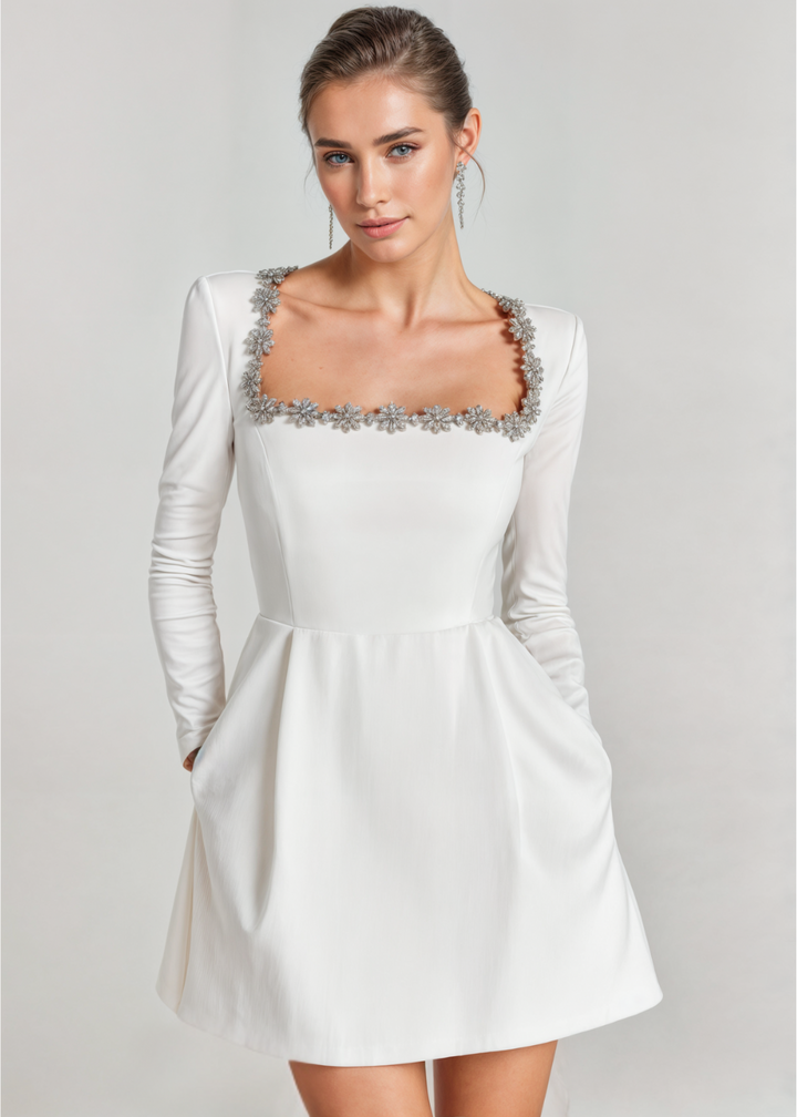 Violett | Samt-Minikleid