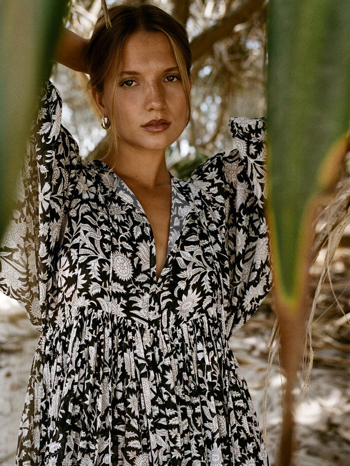 Amber | Fließendes Boho-Kleid mit Floralprint