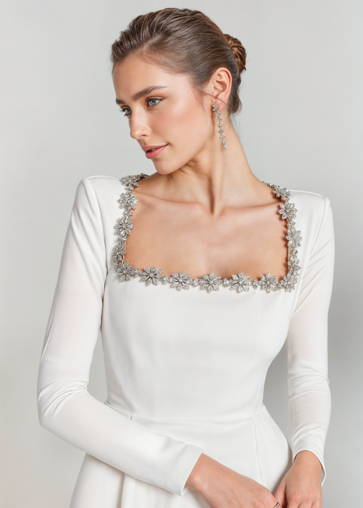Violett | Samt-Minikleid
