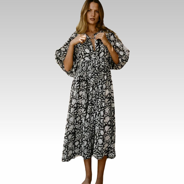 Amber | Fließendes Boho-Kleid mit Floralprint