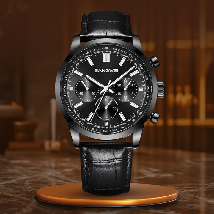 Lässige Sport Militär Business Leder Quarz Uhr
