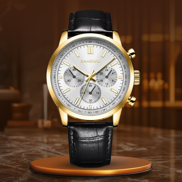 Lässige Sport Militär Business Leder Quarz Uhr