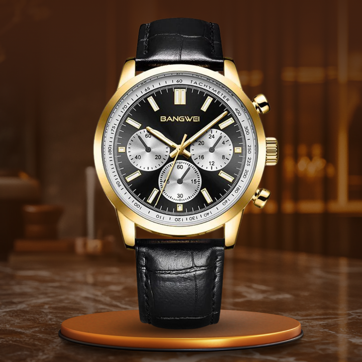 Lässige Sport Militär Business Leder Quarz Uhr