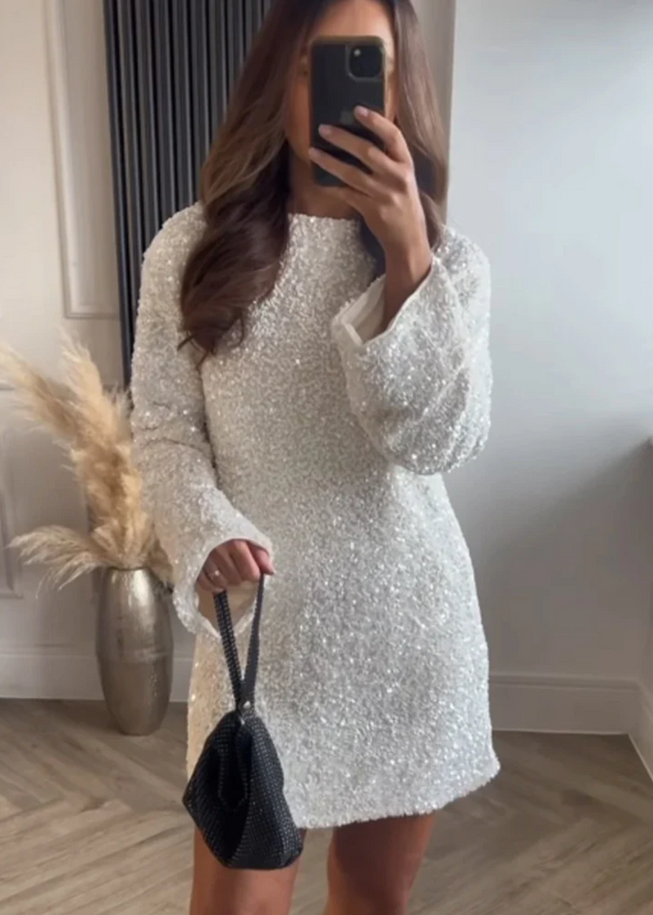 Chloe | Schleife Texturiertes Minikleid