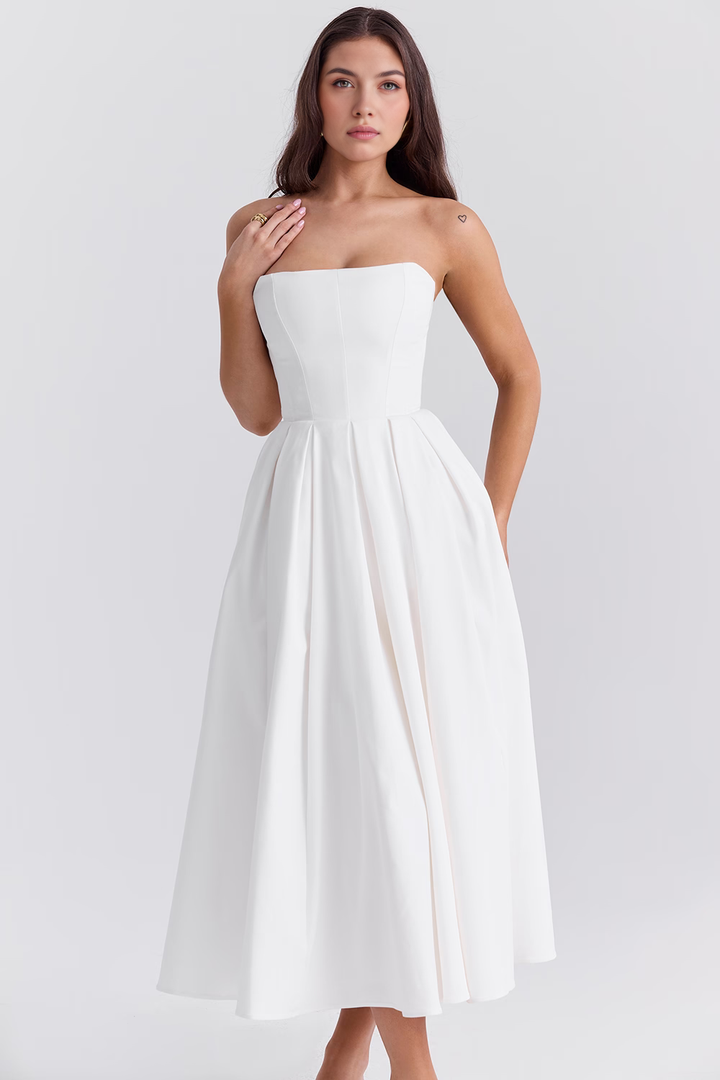 Midikleid Lea – mit floraler Stickerei aus Polyester