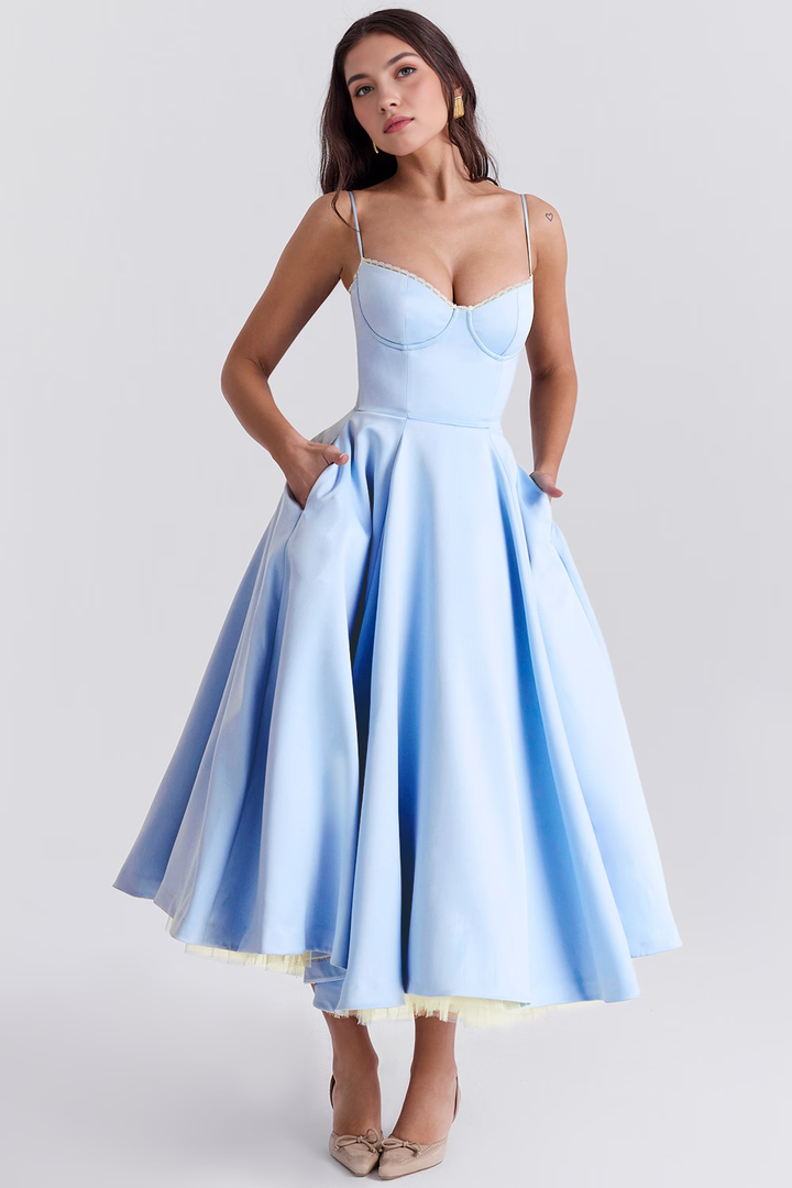 Midikleid Elisa – doppellagiges Design aus Polyester