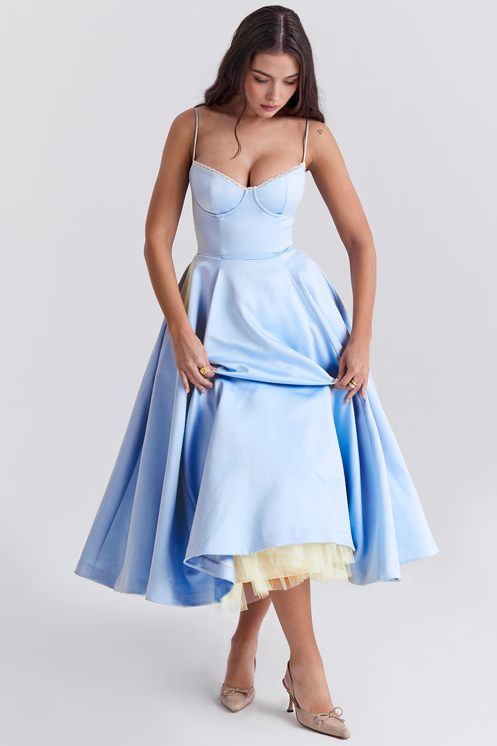 Midikleid Elisa – doppellagiges Design aus Polyester