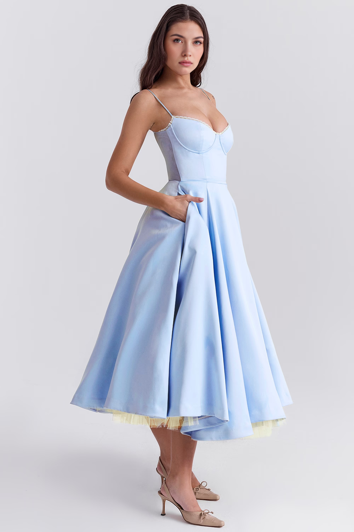 Midikleid Elisa – doppellagiges Design aus Polyester