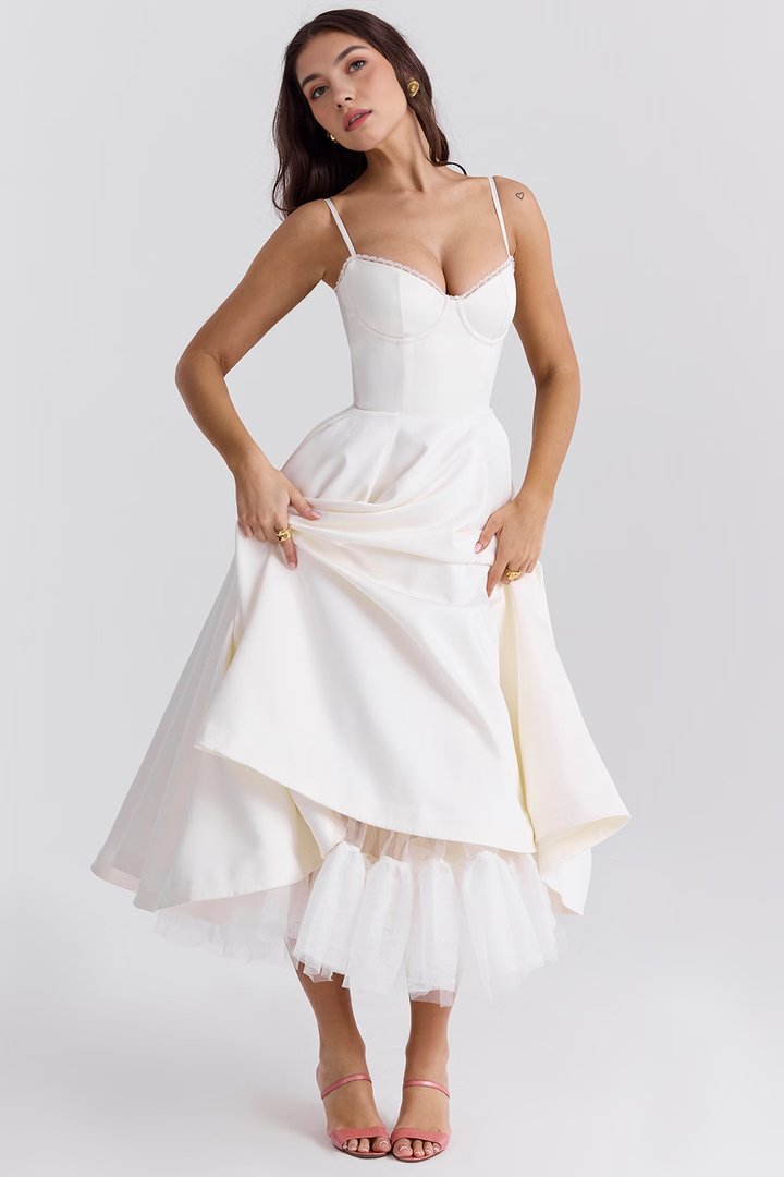 Midikleid Elisa – doppellagiges Design aus Polyester