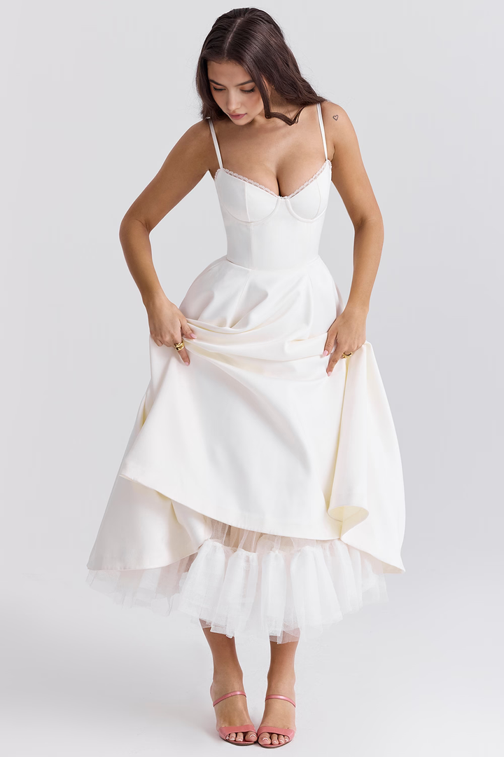 Midikleid Elisa – doppellagiges Design aus Polyester