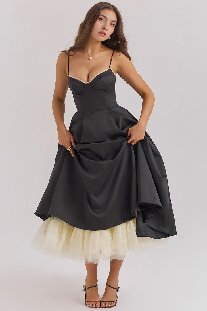 Midikleid Elisa – doppellagiges Design aus Polyester