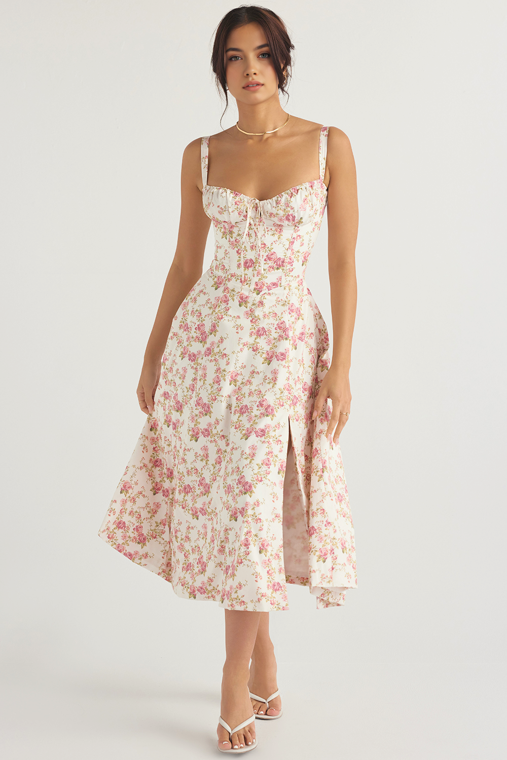 Midikleid Anna – neue Edition mit Bustier aus Polyester, florales Muster