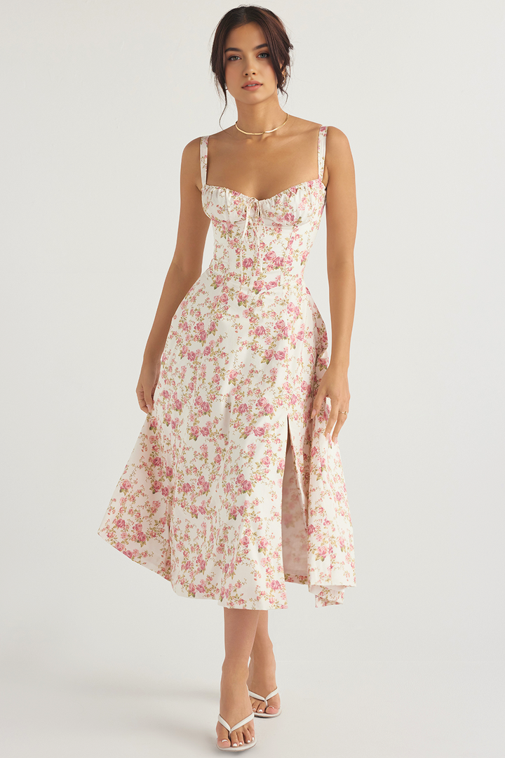 Midikleid Anna – neue Edition mit Bustier aus Polyester, florales Muster