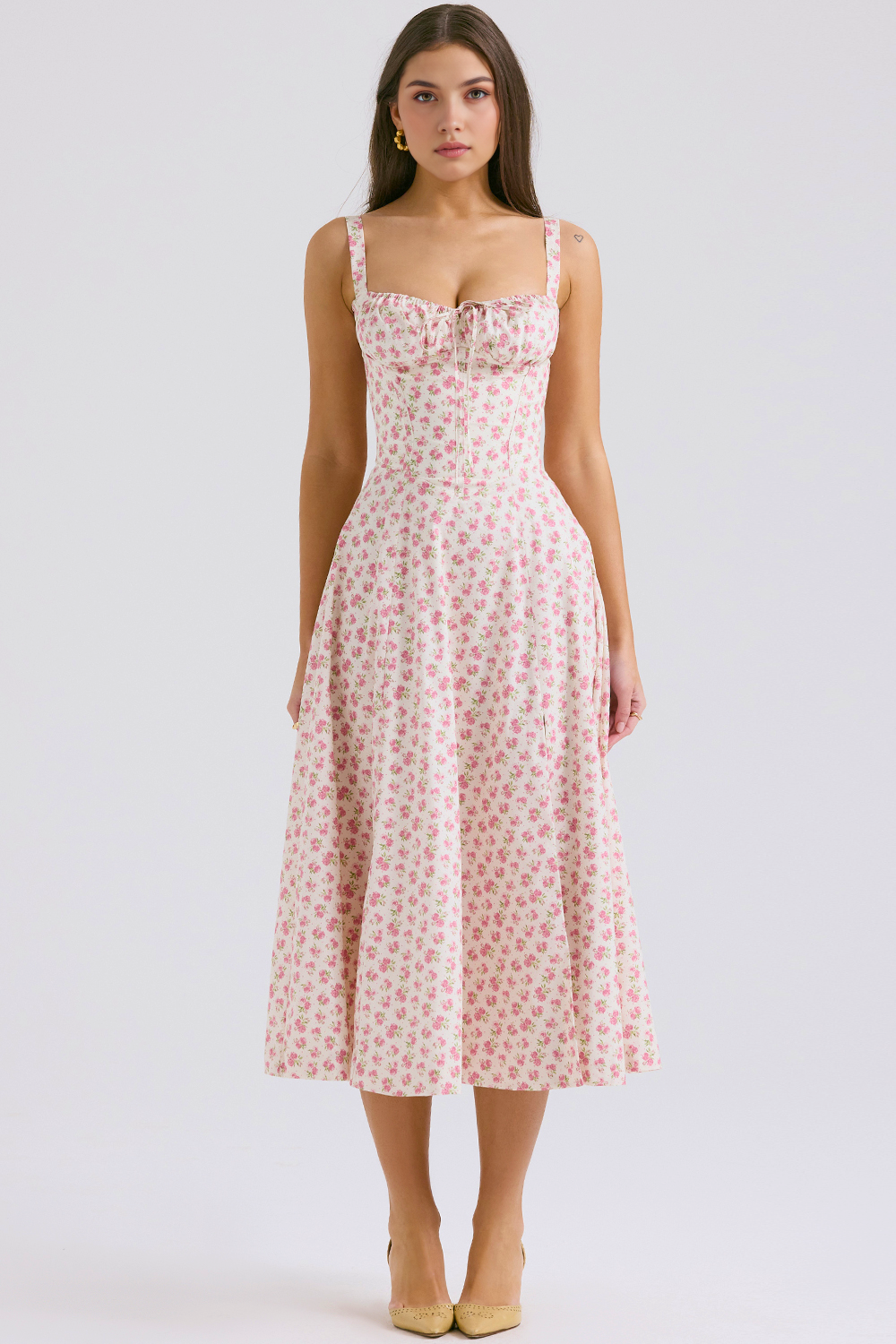 Midikleid Anna – neue Edition mit Bustier aus Polyester, florales Muster