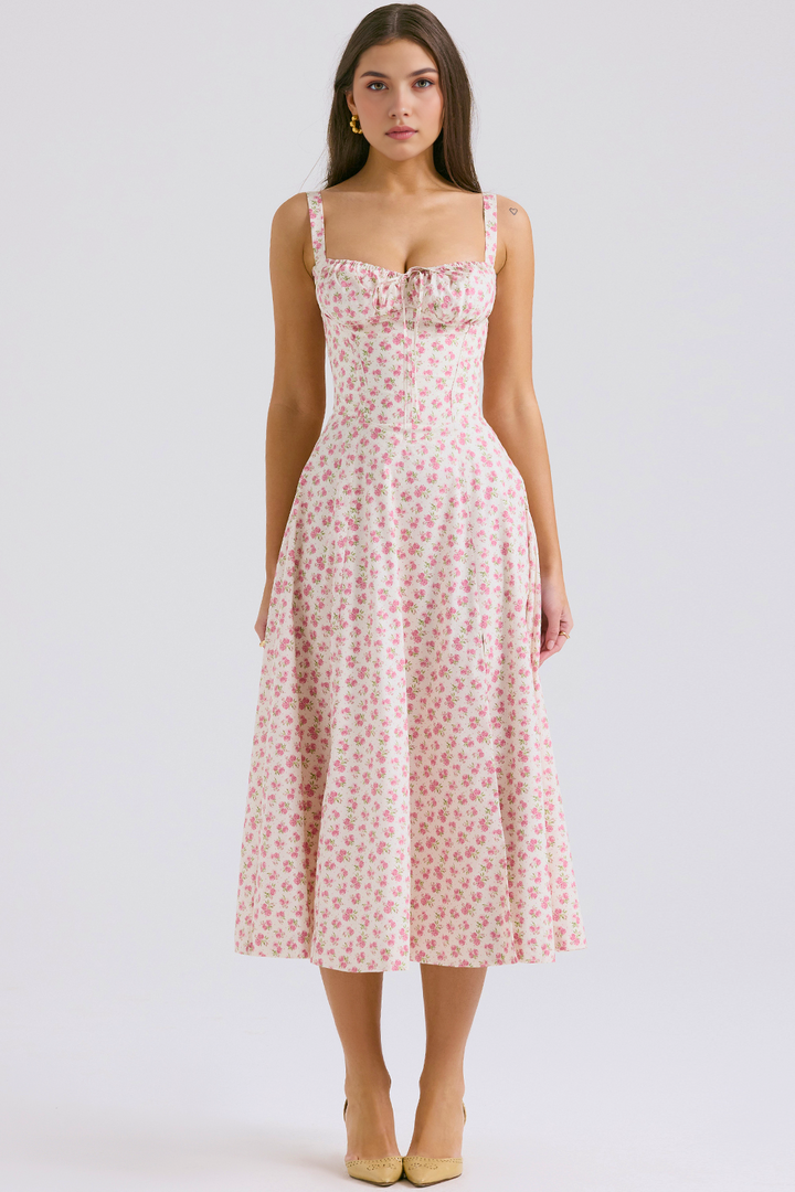 Midikleid Anna – neue Edition mit Bustier aus Polyester, florales Muster
