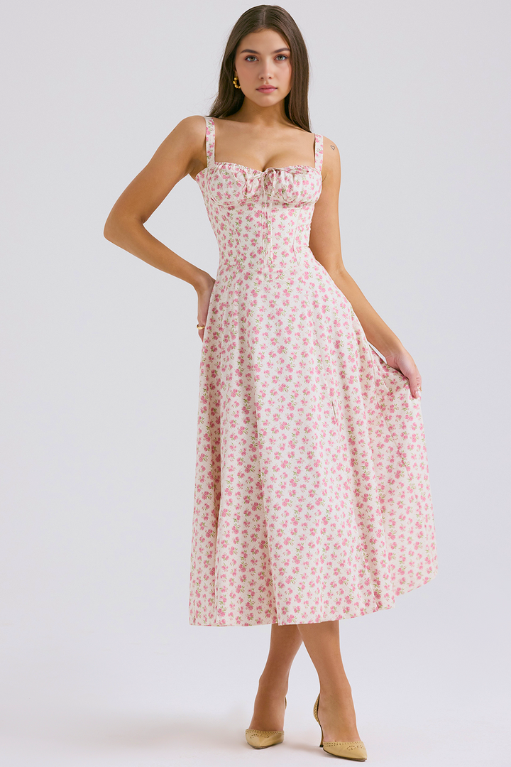Midikleid Anna – neue Edition mit Bustier aus Polyester, florales Muster