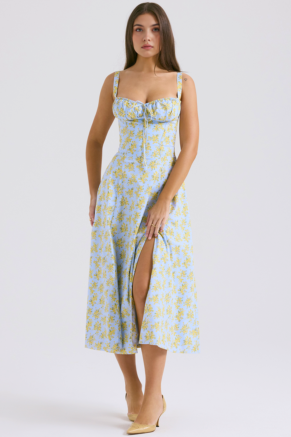 Midikleid Anna – neue Edition mit Bustier aus Polyester, florales Muster