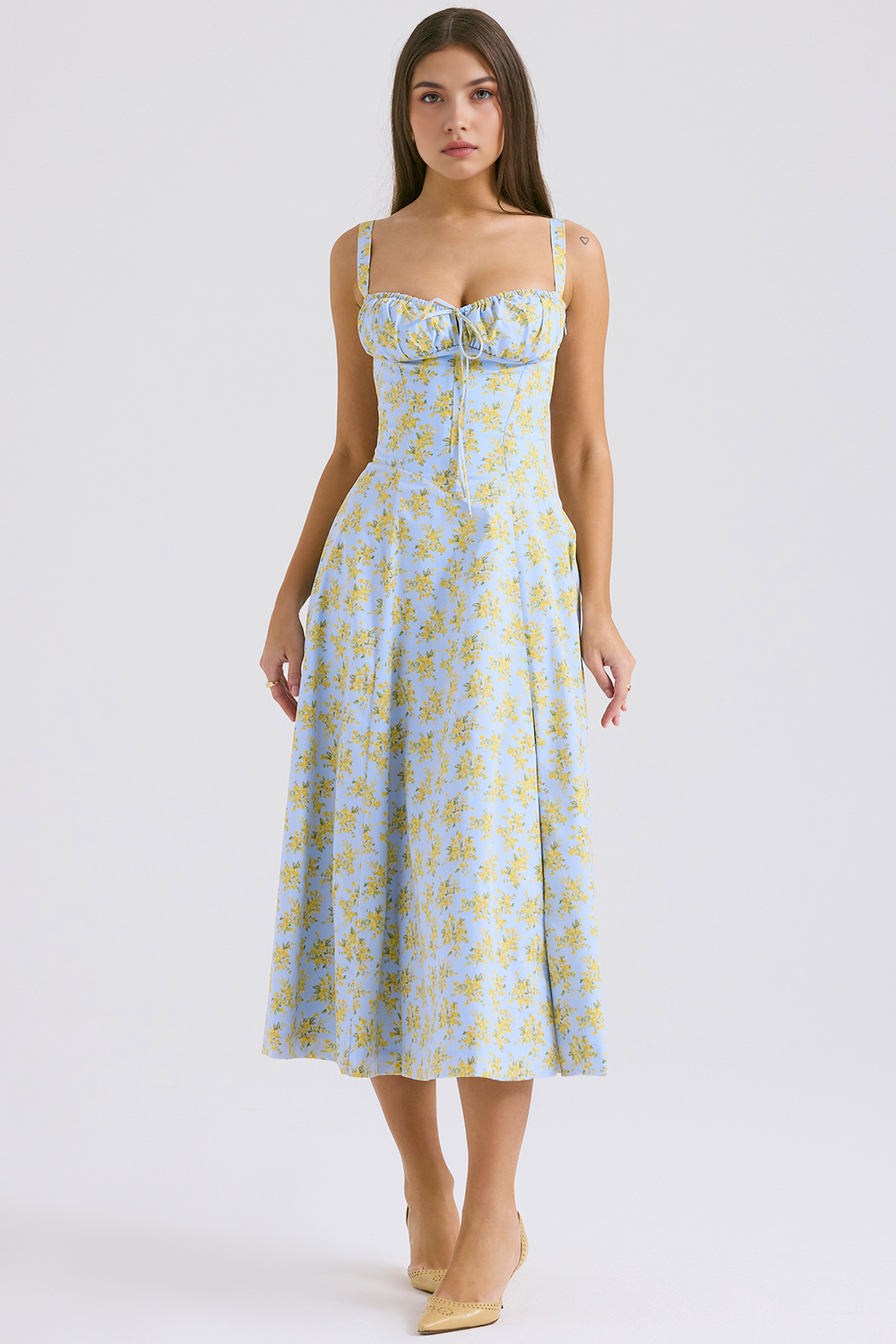 Midikleid Anna – neue Edition mit Bustier aus Polyester, florales Muster