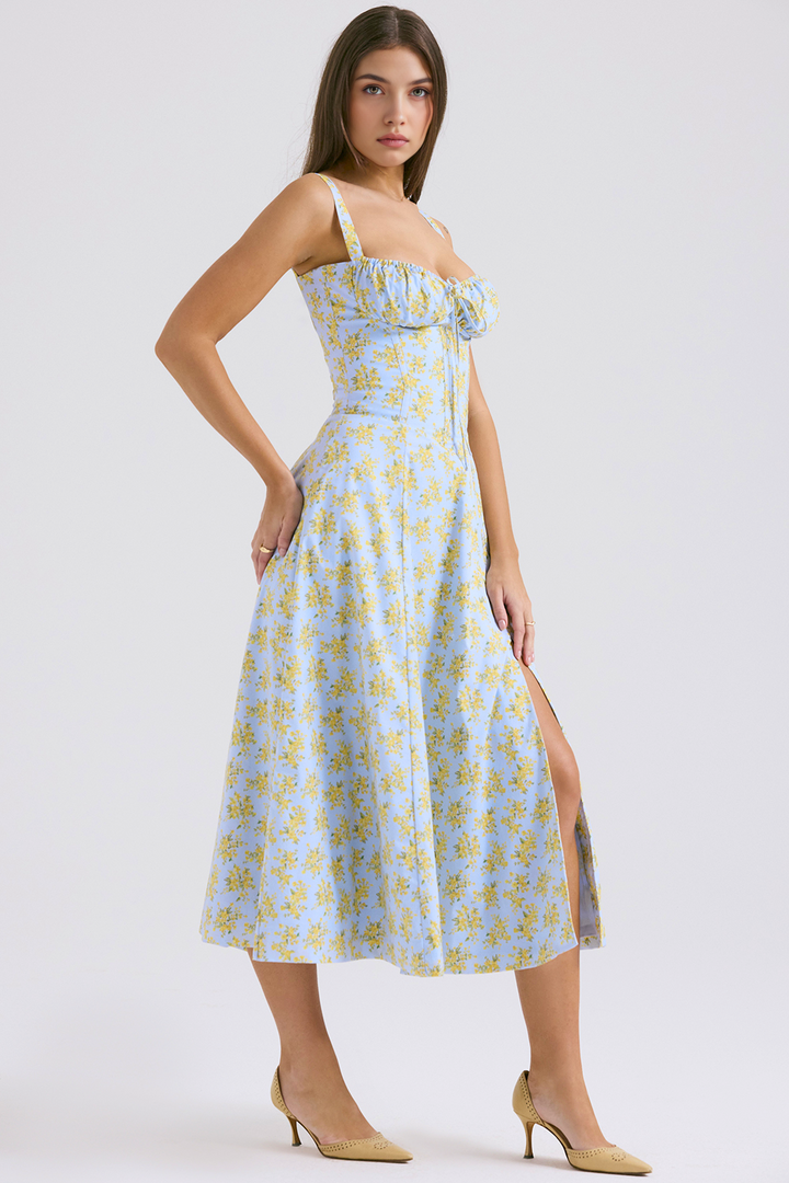 Midikleid Anna – neue Edition mit Bustier aus Polyester, florales Muster