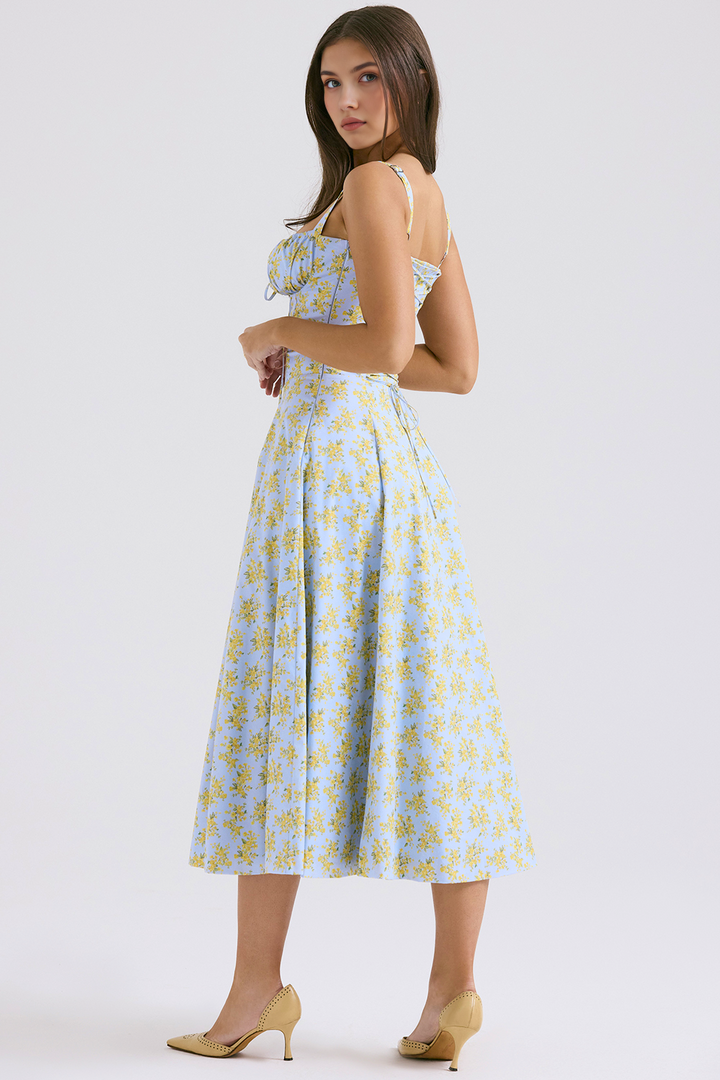 Midikleid Anna – neue Edition mit Bustier aus Polyester, florales Muster