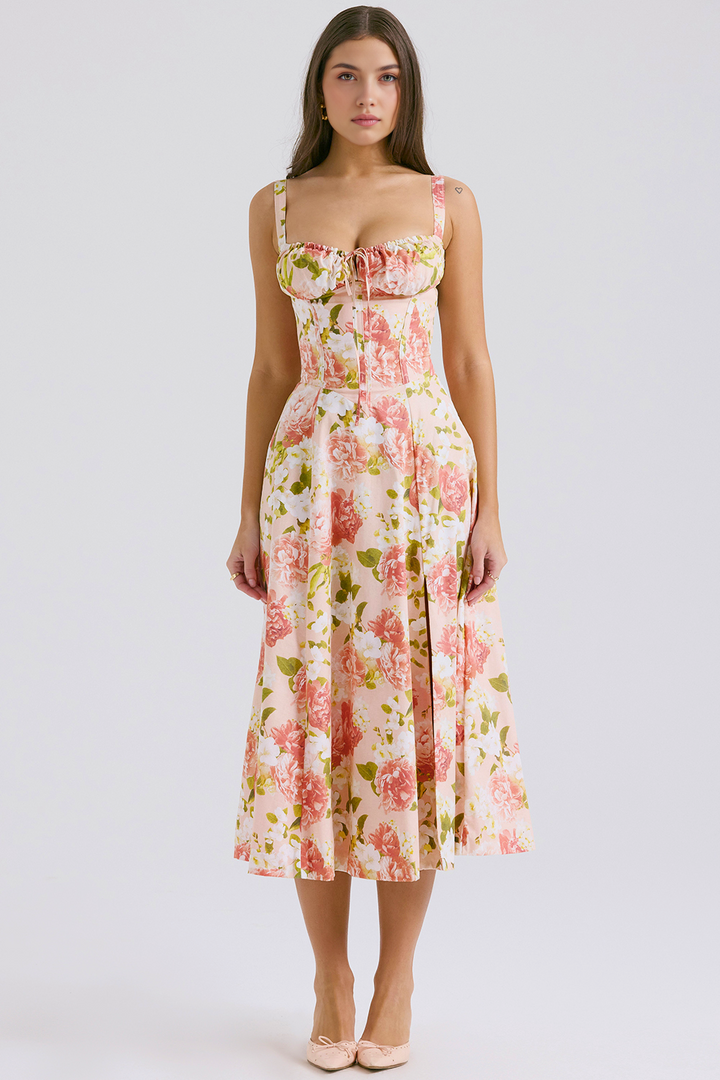 Midikleid Anna – neue Edition mit Bustier aus Polyester, florales Muster