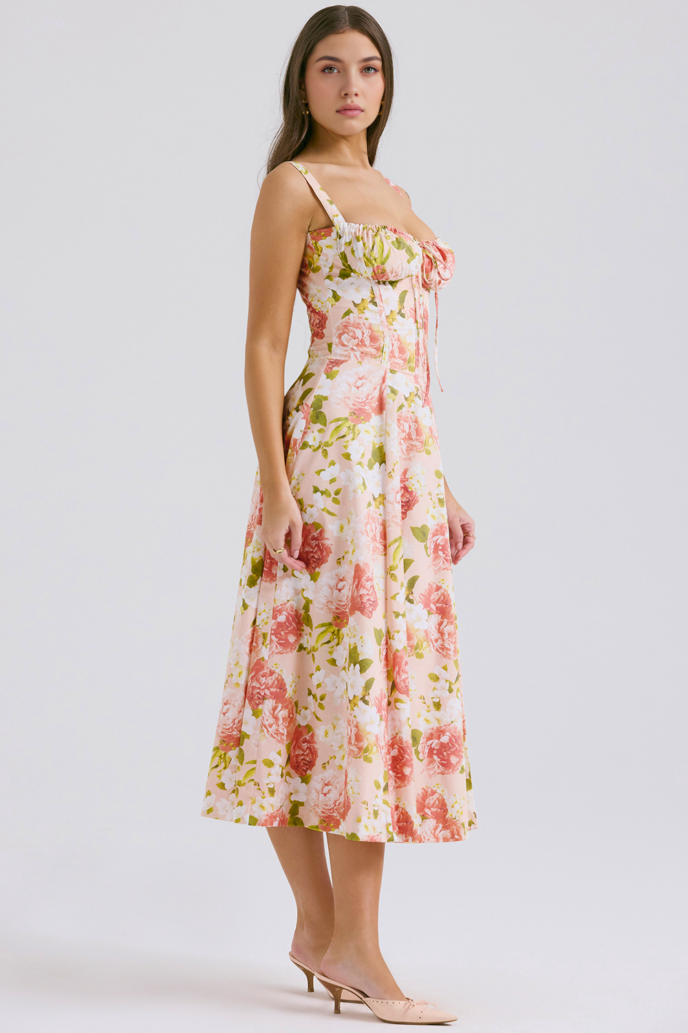 Midikleid Anna – neue Edition mit Bustier aus Polyester, florales Muster