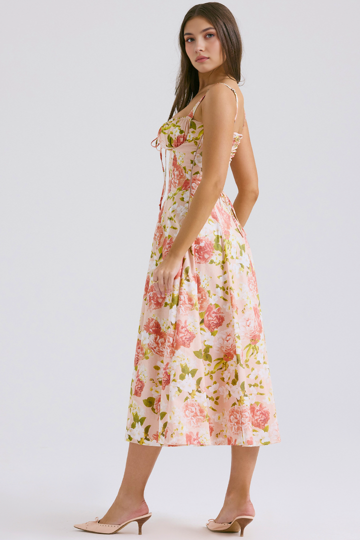 Midikleid Anna – neue Edition mit Bustier aus Polyester, florales Muster