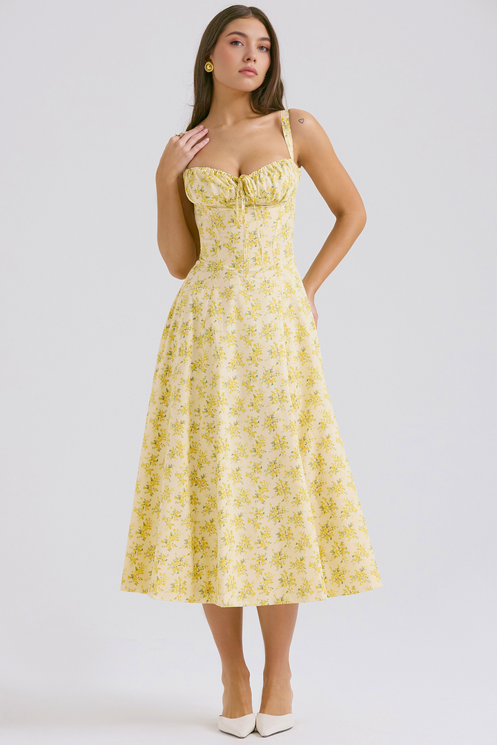 Midikleid Anna – neue Edition mit Bustier aus Polyester, florales Muster