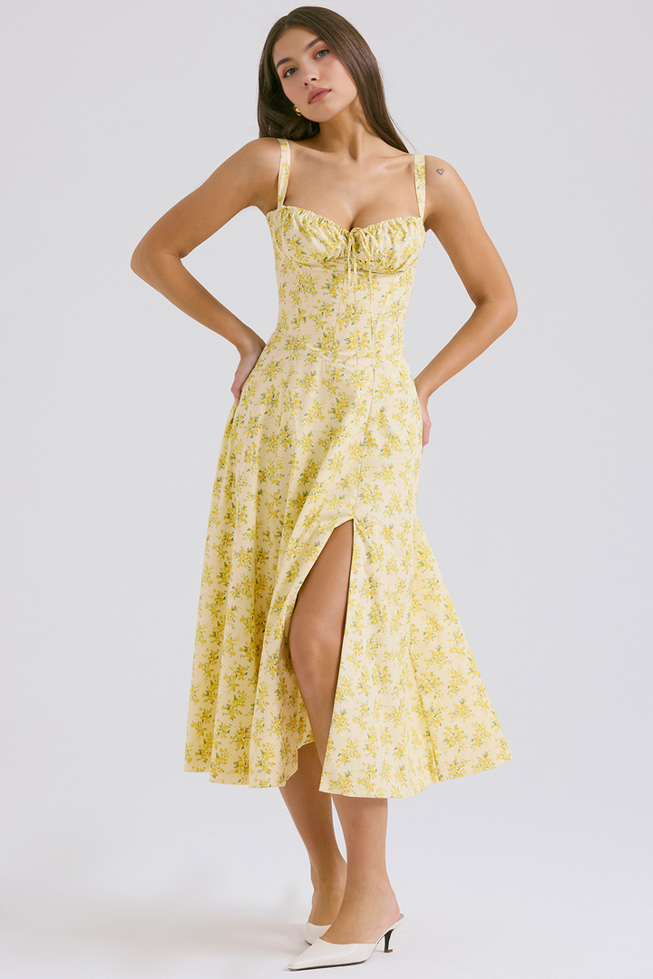 Midikleid Anna – neue Edition mit Bustier aus Polyester, florales Muster