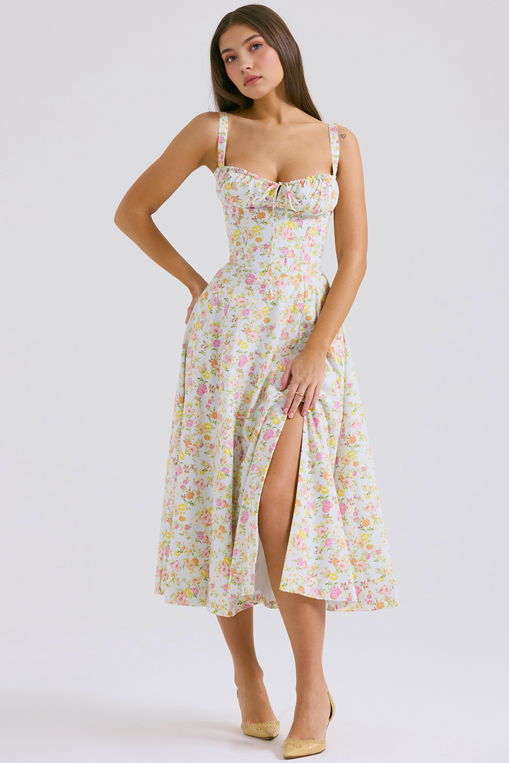 Midikleid Anna – neue Edition mit Bustier aus Polyester, florales Muster