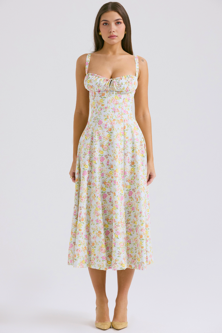 Midikleid Anna – neue Edition mit Bustier aus Polyester, florales Muster