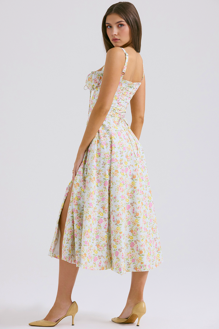 Midikleid Anna – neue Edition mit Bustier aus Polyester, florales Muster