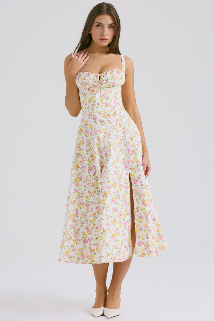 Midikleid Anna – neue Edition mit Bustier aus Polyester, florales Muster
