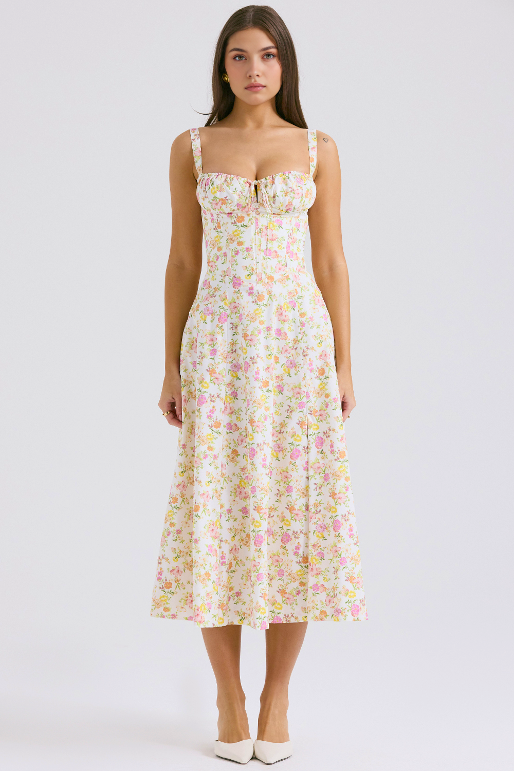Midikleid Anna – neue Edition mit Bustier aus Polyester, florales Muster
