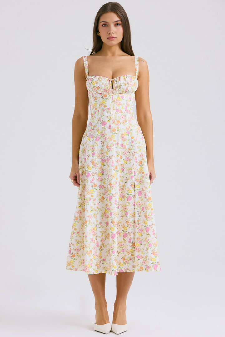 Midikleid Anna – neue Edition mit Bustier aus Polyester, florales Muster