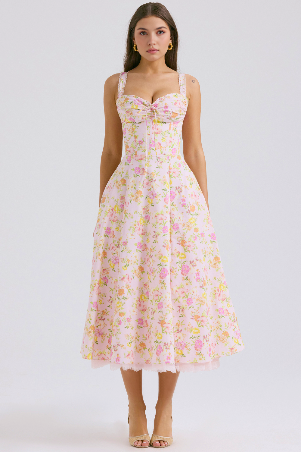 Midikleid Helena – mit Bustier und Spitze aus Polyester