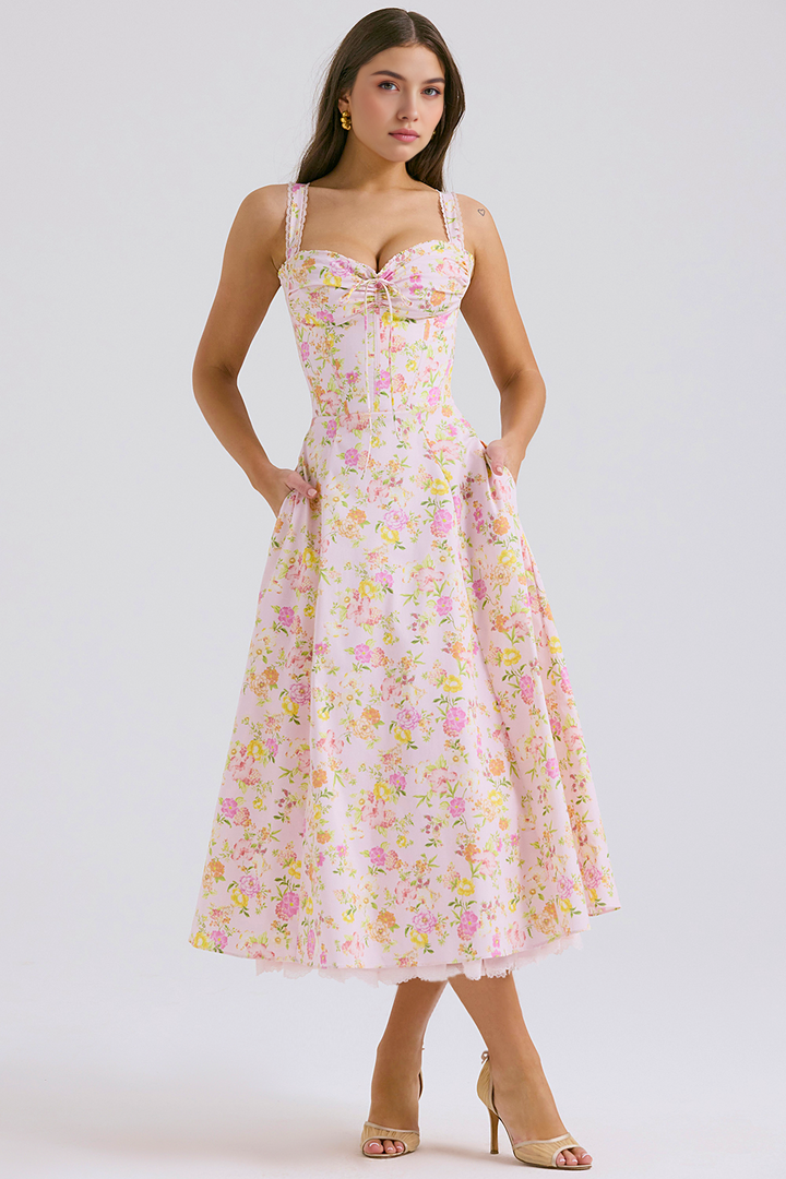 Midikleid Helena – mit Bustier und Spitze aus Polyester