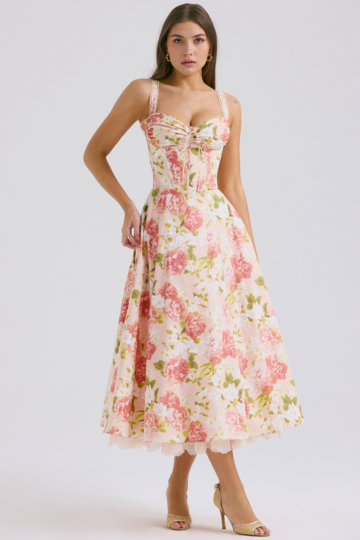 Midikleid Helena – mit Bustier und Spitze aus Polyester