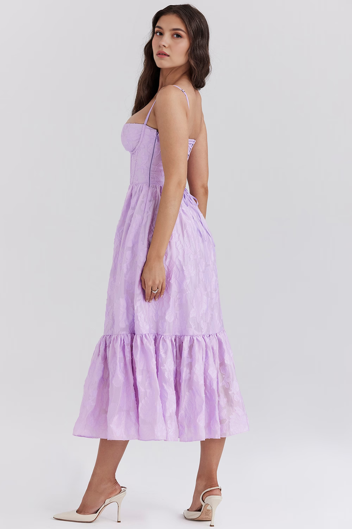 Midikleid Laura – mit A-Linien-Schnitt aus Polyester, fließender Stoff