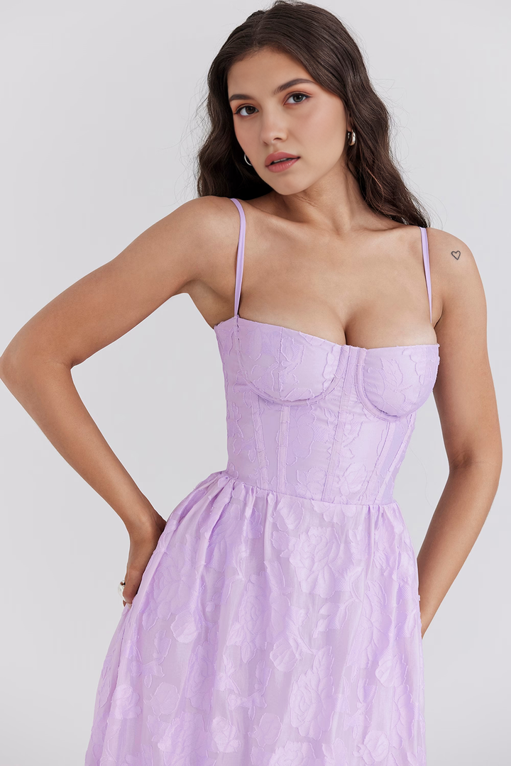 Midikleid Laura – mit A-Linien-Schnitt aus Polyester, fließender Stoff