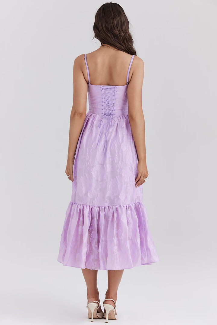 Midikleid Laura – mit A-Linien-Schnitt aus Polyester, fließender Stoff