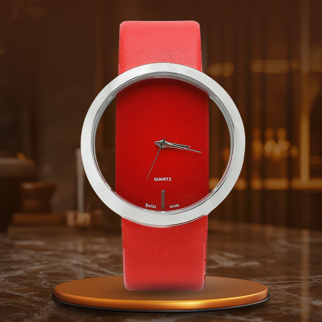 Elegante transparente Zifferblatt-Quarz-Uhr
