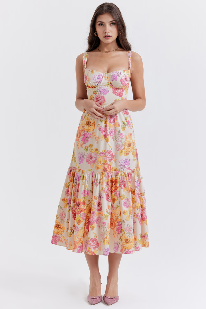 Midikleid Isabell – fließender Stoff aus Polyester, eleganter Stil