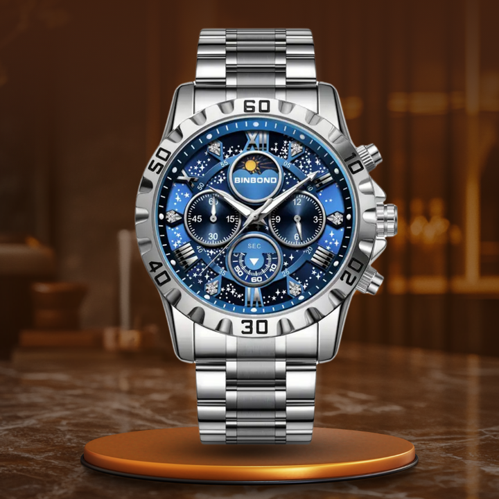 Luxus-Chronographenuhr mit Metallband