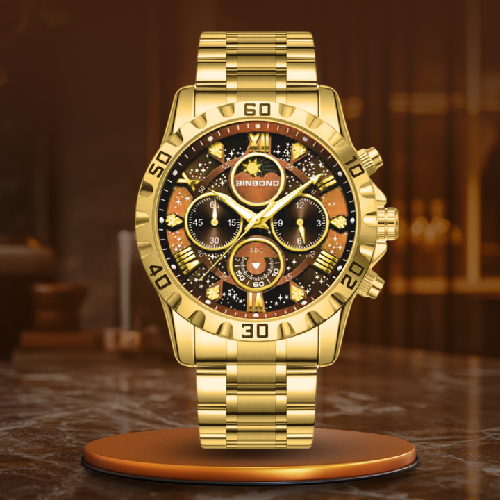 Luxus-Chronographenuhr mit Metallband