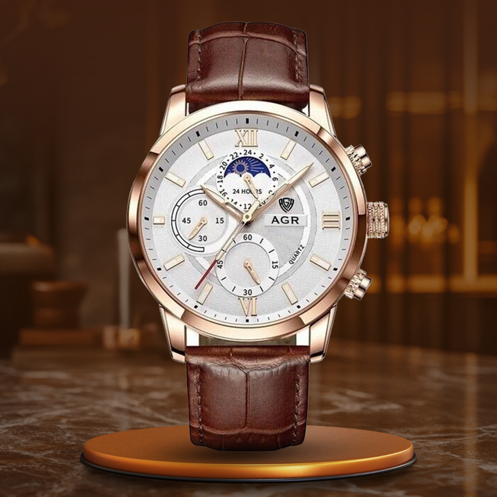 Luxus Leder Quarz Uhr