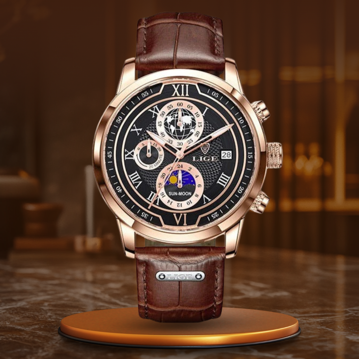 Premium Lederband Chronograph Uhr
