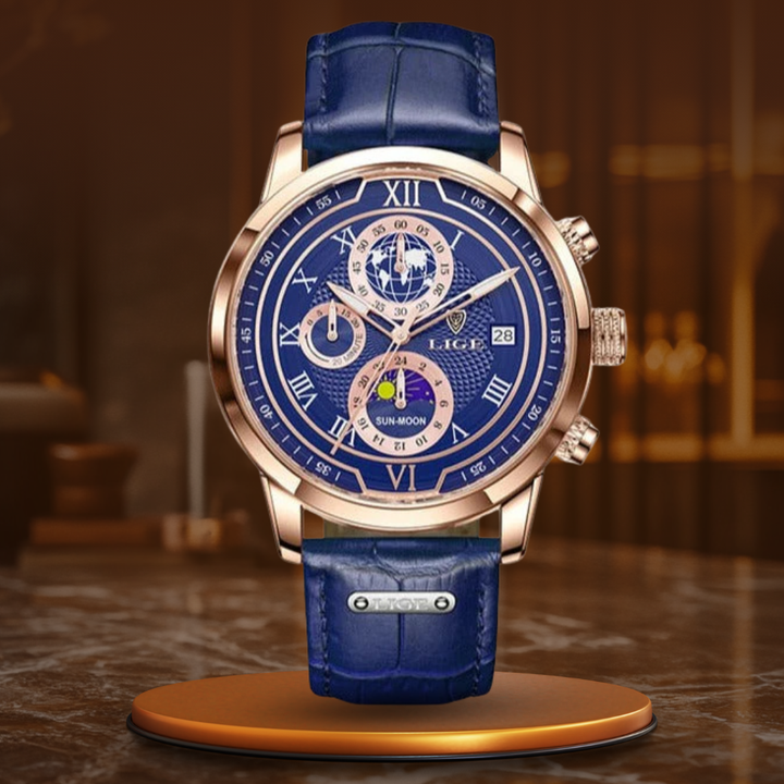 Premium Lederband Chronograph Uhr