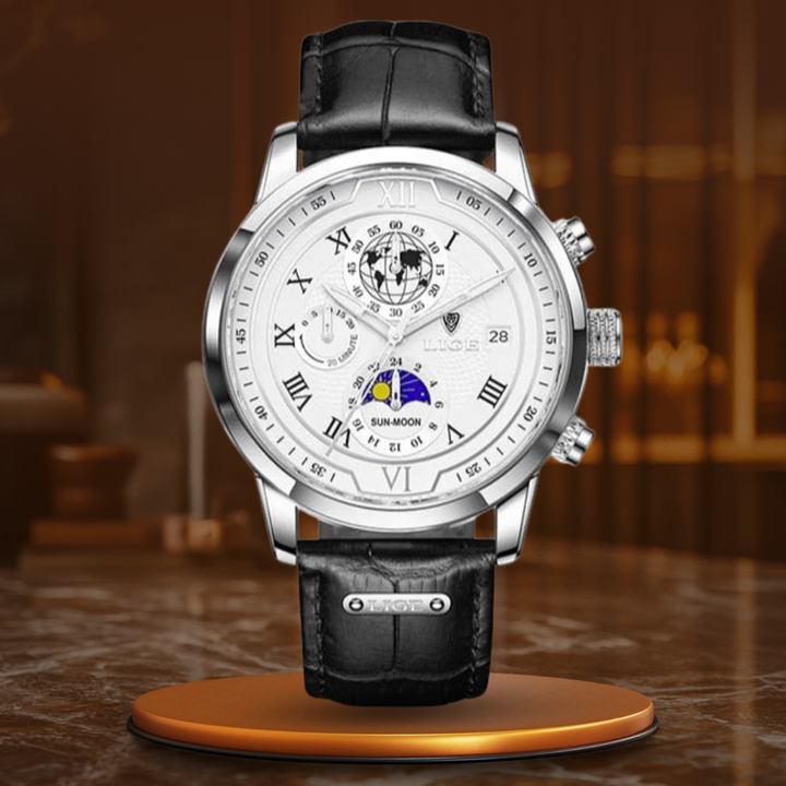 Premium Lederband Chronograph Uhr